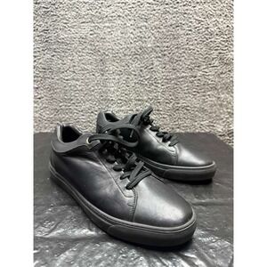 Harrys of London Deerskin Leather Lace Up Low Top Sneakers Black Mens Size 43.5
